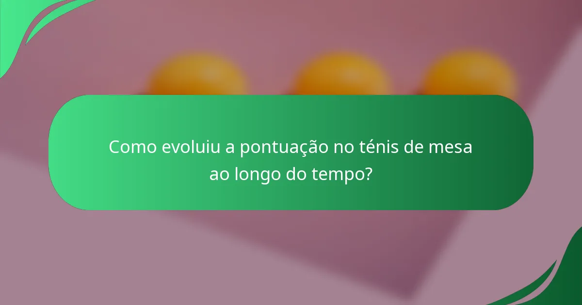Como evoluiu a pontuação no ténis de mesa ao longo do tempo?