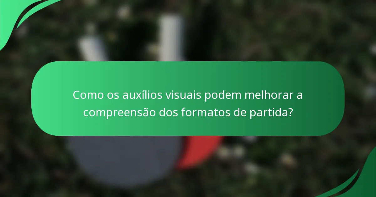 Como os auxílios visuais podem melhorar a compreensão dos formatos de partida?